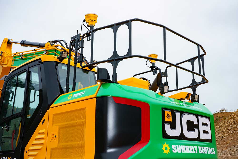 Sunbelt JCB digger in situ at 